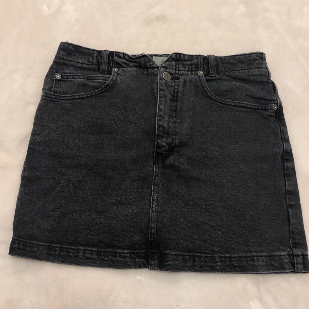 Free People Black Denim Skirt